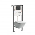 Унитаз с инсталляцией Ceramicanova Mono CN1905_121001MB цвет Белый с сиденьем Микролифт и клавишей смыва цвет Черный матовый