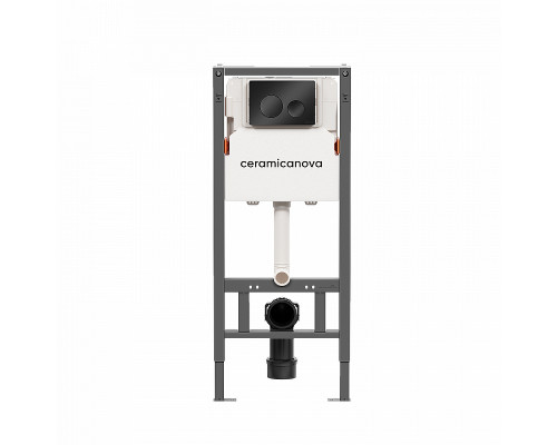 Унитаз с инсталляцией Ceramicanova Mono CN1905_121001MB цвет Белый с сиденьем Микролифт и клавишей смыва цвет Черный матовый