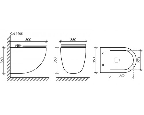 Комплект унитаза с инсталляцией Ceramicanova Mono CN1905_121001CH цвет Белый с сиденьем Микролифт и клавишей смыва цвет Хром глянцевый