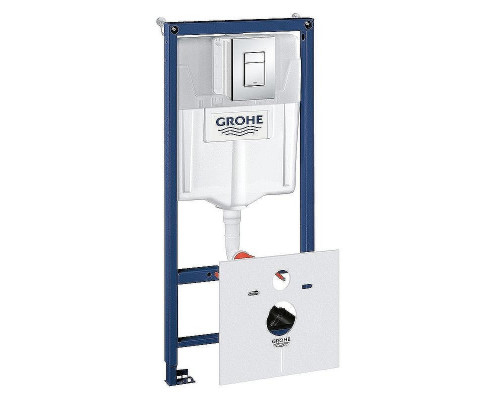 Комплект унитаза Ceramicanova Play CN3001 с инсталляцией Grohe Rapid SL 38775001 с сиденьем Микролифт и клавишей смыва Хром