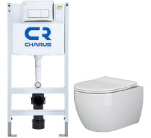 Комплект унитаза Ceramicanova Play CN3001 с инсталляцией Charus City CR.200.21.01 с сиденьем Микролифт и клавишей смыва Хром глянцевый