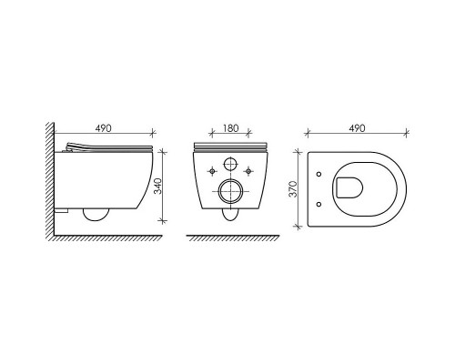 Комплект унитаза Ceramicanova Play CN3001 с инсталляцией Charus City CR.200.21.01 с сиденьем Микролифт и клавишей смыва Хром глянцевый