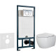 Унитаз с инсталляцией Ceramicanova Play CN3001 + WeltWasser WW Marberg 507 10000005949+10000005952 с сиденьем Микролифт с клавишей смыва Хром глянцевый