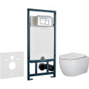 Унитаз с инсталляцией Ceramicanova Play CN3001 + WeltWasser WW Marberg 507 10000005949+10000005953 с сиденьем Микролифт с клавишей смыва Хром глянцевый