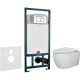 Унитаз с инсталляцией Ceramicanova Play CN3001 + WeltWasser WW Marberg 507 10000005949+10000005953 с сиденьем Микролифт с клавишей смыва Хром глянцевый