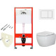 Унитаз с инсталляцией Ceramicanova Play CN3001 + Tece Base 9400413 с сиденьем Микролифт и Белой клавишей смыва