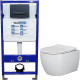 Унитаз с инсталляцией Ceramicanova Play CN3001 + WellWant Standart 50 WWISI111BB с сиденьем Микролифт и Черной матовой клавишей смыва
