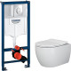 Унитаз с инсталляцией Ceramicanova Play CN3001 + Grohe Rapid SL 38721001 с сиденьем Микролифт и клавишей смыва Хром