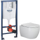 Унитаз с инсталляцией Ceramicanova Play CN3001 + Grohe Rapid SL 38772001 с сиденьем Микролифт и клавишей смыва Хром