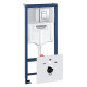 Унитаз с инсталляцией Ceramicanova Play CN3001 + Grohe Rapid SL 38775001 с сиденьем Микролифт и клавишей смыва Хром