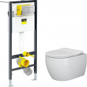 Унитаз с инсталляцией Ceramicanova Play CN3001 + Viega Prevista Dry 8524.14 792596 с сиденьем Микролифт и клавишей смыва Хром