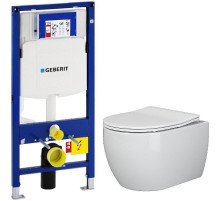 Унитаз с инсталляцией Ceramicanova Play CN3001 + Geberit Duofix Sigma UP320 111.300.00.5 с сиденьем Микролифт