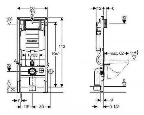 Унитаз с инсталляцией Ceramicanova Play CN3001 + Geberit Duofix Sigma UP320 111.300.00.5 с сиденьем Микролифт