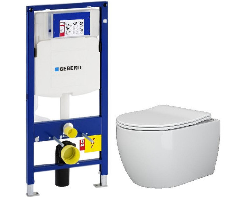 Комплект унитаза Ceramicanova Play CN3001 с инсталляцией Geberit Duofix Sigma UP320 111.300.00.5 с сиденьем Микролифт