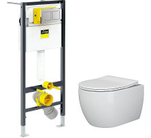 Комплект унитаза Ceramicanova Play CN3001 с инсталляцией Viega Prevista Dry 8524.14 792596 с сиденьем Микролифт и клавишей смыва Хром