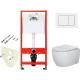 Комплект унитаза Ceramicanova Play CN3001 с инсталляцией Tece Base 9400413 с сиденьем Микролифт и Белой клавишей смыва