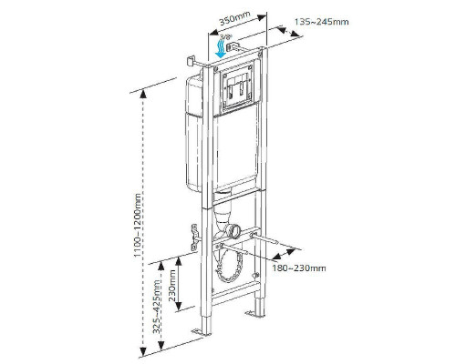 Комплект унитаза Ceramicanova Play CN3001 с инсталляцией Cersanit Black 35 S-IN-BLACK-Cg-w с сиденьем Микролифт и клавишей смыва Хром