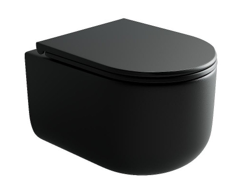 Унитаз Ceramicanova Ulma Rimless CN4006MB подвесной Черный матовый с сиденьем Микролифт
