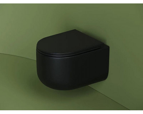 Унитаз Ceramicanova Ulma Rimless CN4006MB подвесной Черный матовый с сиденьем Микролифт