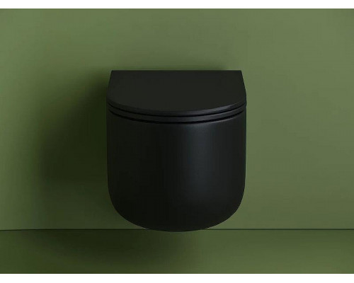 Унитаз Ceramicanova Ulma Rimless CN4006MB подвесной Черный матовый с сиденьем Микролифт