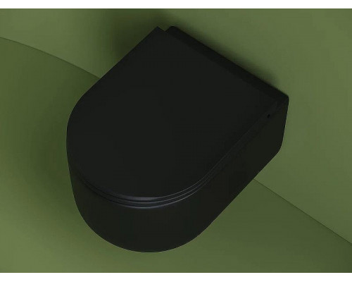 Унитаз Ceramicanova Ulma Rimless CN4006MB подвесной Черный матовый с сиденьем Микролифт