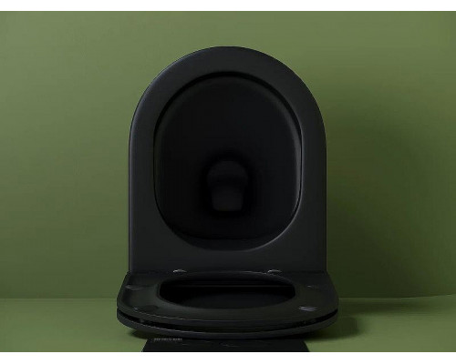 Унитаз Ceramicanova Ulma Rimless CN4006MB подвесной Черный матовый с сиденьем Микролифт