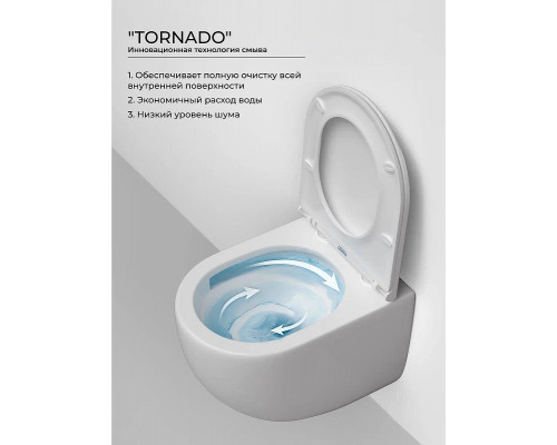 Унитаз Ceramicanova Ulma CN4006T подвесной Белый с сиденьем Микролифт