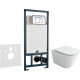 Унитаз с инсталляцией Ceramicanova Union CN4009T + WeltWasser WW Marberg 507 10000005949+10000005953 с сиденьем Микролифт с клавишей смыва Хром глянцевый