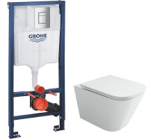 Унитаз с инсталляцией Ceramicanova Union CN4009T + Grohe Rapid SL 38772001 с сиденьем Микролифт и клавишей смыва Хром