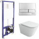 Унитаз с инсталляцией Ceramicanova Union CN4009T + Berges Novum L3 040213 с сиденьем Микролифт и клавишей смыва Хром