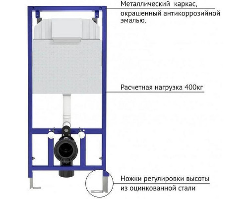 Унитаз с инсталляцией Ceramicanova Union CN4009T + Berges Novum L3 040213 с сиденьем Микролифт и клавишей смыва Хром