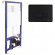 Унитаз с инсталляцией Ceramicanova Union CN4009T + Berges Novum D5 040235 с сиденьем Микролифт и Черной матовой клавишей смыва