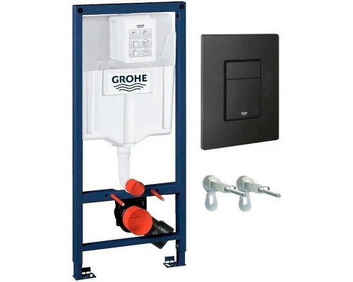Унитаз с инсталляцией Ceramicanova Union CN4009T + Grohe Rapid SL 38811KF0 с сиденьем Микролифт и Черной матовой клавишей смыва