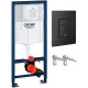 Унитаз с инсталляцией Ceramicanova Union CN4009T + Grohe Rapid SL 38811KF0 с сиденьем Микролифт и Черной матовой клавишей смыва