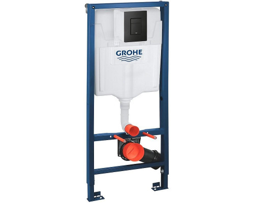 Унитаз с инсталляцией Ceramicanova Union CN4009T + Grohe Rapid SL 38811KF0 с сиденьем Микролифт и Черной матовой клавишей смыва
