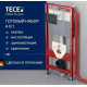 Унитаз с инсталляцией Ceramicanova Union CN4009T + Tece Now 9400414 с сиденьем Микролифт и Черной матовой клавишей смыва