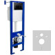 Унитаз с инсталляцией Ceramicanova Union CN4009T + Berges Atom 410 040332 с сиденьем Микролифт и Черной матовой клавишей смыва