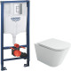 Комплект унитаза Ceramicanova Union CN4009T с инсталляцией Grohe Rapid SL 38772001 с сиденьем Микролифт и клавишей смыва Хром