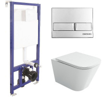 Комплект унитаза Ceramicanova Union CN4009T с инсталляцией Berges Novum L3 040213 с сиденьем Микролифт и клавишей смыва Хром