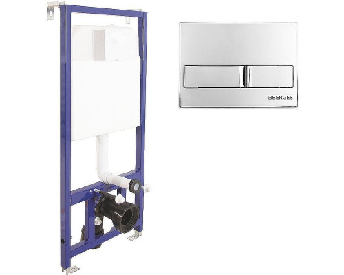 Комплект унитаза Ceramicanova Union CN4009T с инсталляцией Berges Novum L3 040213 с сиденьем Микролифт и клавишей смыва Хром