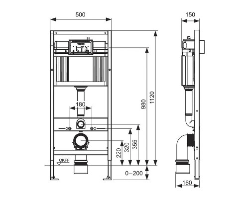 Комплект унитаза Ceramicanova Union CN4009T с инсталляцией Tece Profil 9400412 с сиденьем Микролифт и клавишей смыва Хром глянцевый