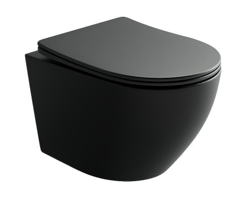 Унитаз Ceramicanova Uno Rimless CN11001MB подвесной Черный матовый с сиденьем Микролифт