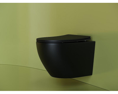 Унитаз Ceramicanova Uno Rimless CN11001MB подвесной Черный матовый с сиденьем Микролифт