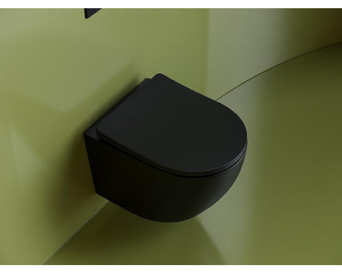 Унитаз Ceramicanova Uno Rimless CN11001MB подвесной Черный матовый с сиденьем Микролифт