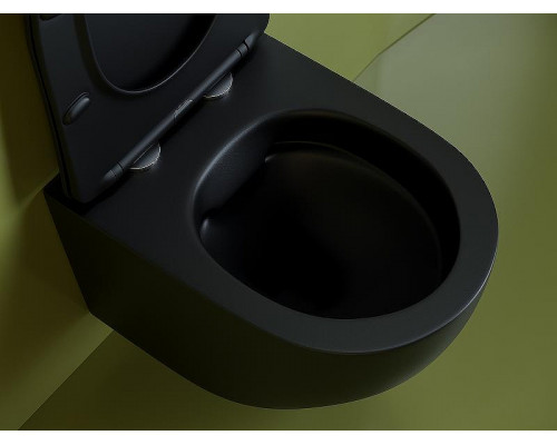 Унитаз Ceramicanova Uno Rimless CN11001MB подвесной Черный матовый с сиденьем Микролифт