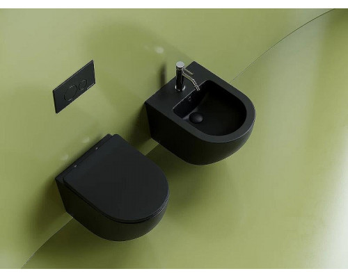 Унитаз Ceramicanova Uno Rimless CN11001MB подвесной Черный матовый с сиденьем Микролифт
