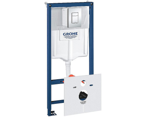 Комплект унитаза Ceramicanova Uno Rimless CN11001 с инсталляцией Grohe Rapid SL 38775001 с сиденьем Микролифт и клавишей смыва Хром