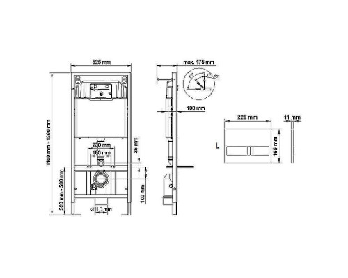 Комплект унитаза Ceramicanova Uno Rimless CN11001 с инсталляцией Berges Novum L3 040213 с сиденьем Микролифт и клавишей смыва Хром