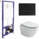 Комплект унитаза Ceramicanova Uno Rimless CN11001 с инсталляцией Berges Novum L5 040215 с сиденьем Микролифт и Черной матовой клавишей смыва