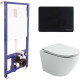 Комплект унитаза Ceramicanova Uno Rimless CN11001 с инсталляцией Berges Novum D5 040235 с сиденьем Микролифт и Черной матовой клавишей смыва